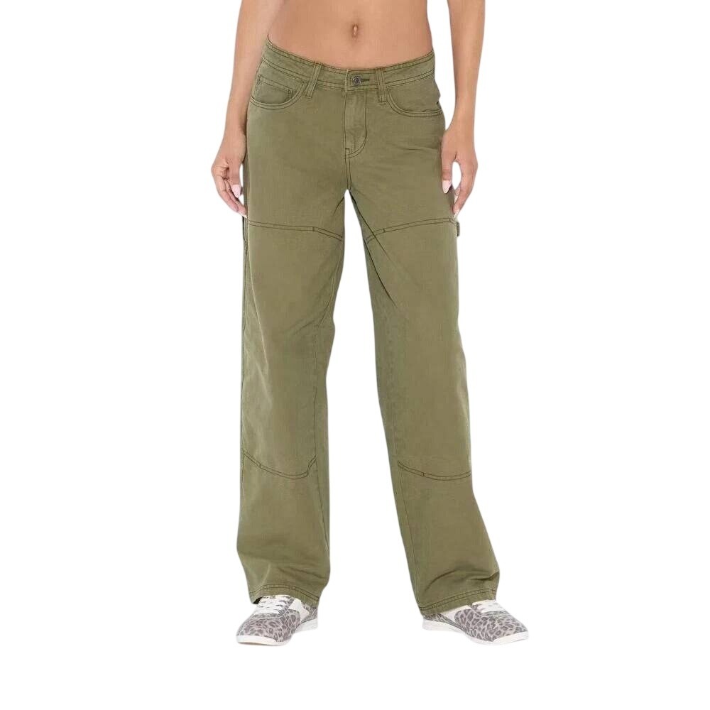 Wild Fable Women's Olive Green Wide Leg Carpenter Cargo Pants Size 10